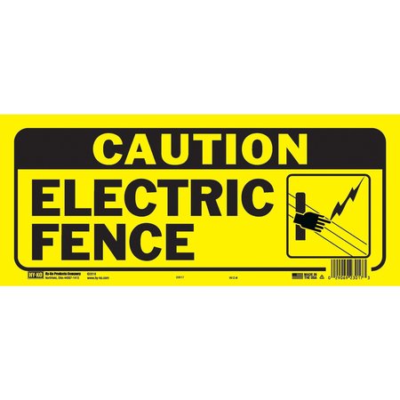 HY-KO Caution Electric Fence Sign 6" x 14", 5PK A23017